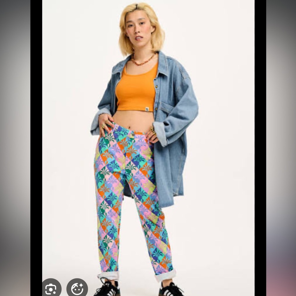 Lucy & Yak Multicolor Floral Patchwork Straight Leg Jeans